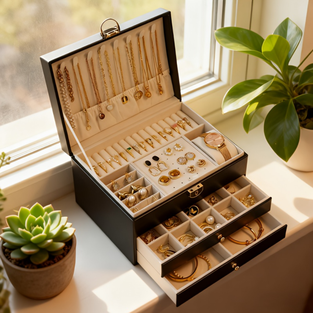 Jewellery Box Organizer Mothers Day Gift Lockable Storage Case