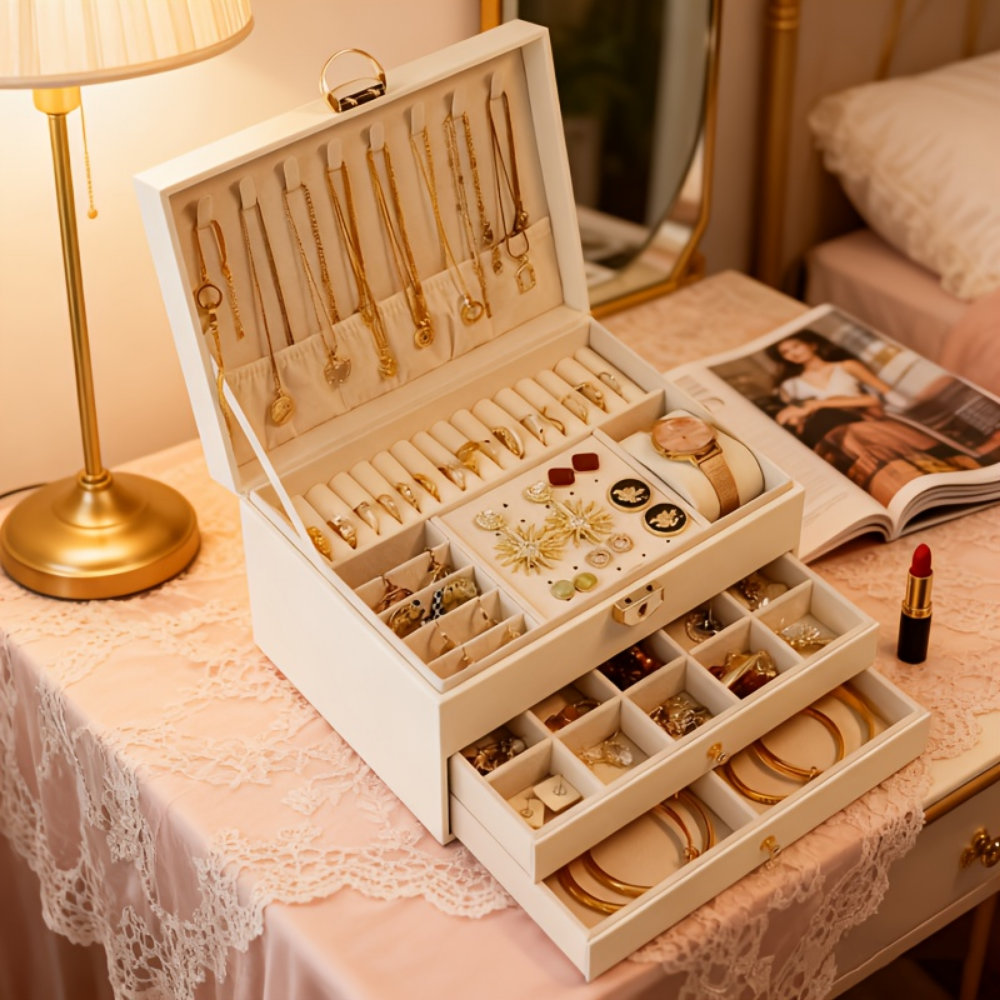 Jewellery Box Organizer Mothers Day Gift Lockable Storage Case