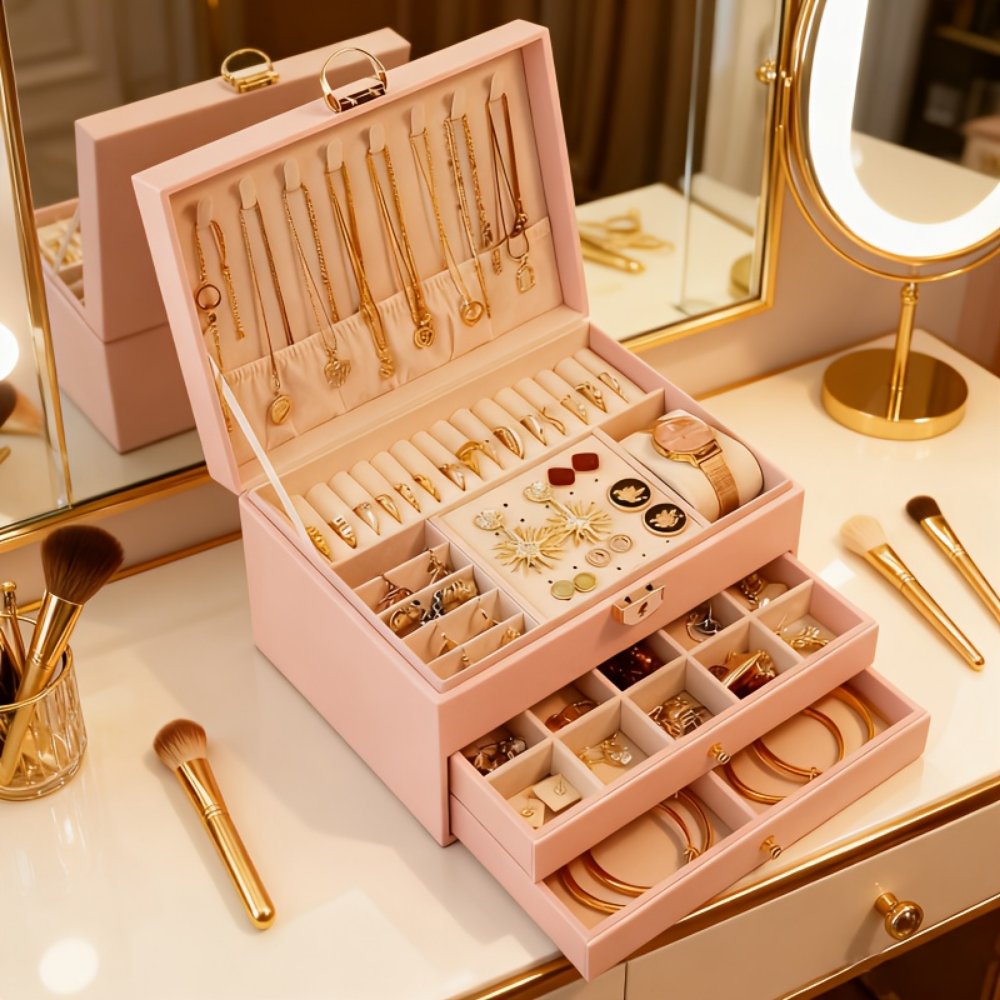 Jewellery Box Organizer Mothers Day Gift Lockable Storage Case