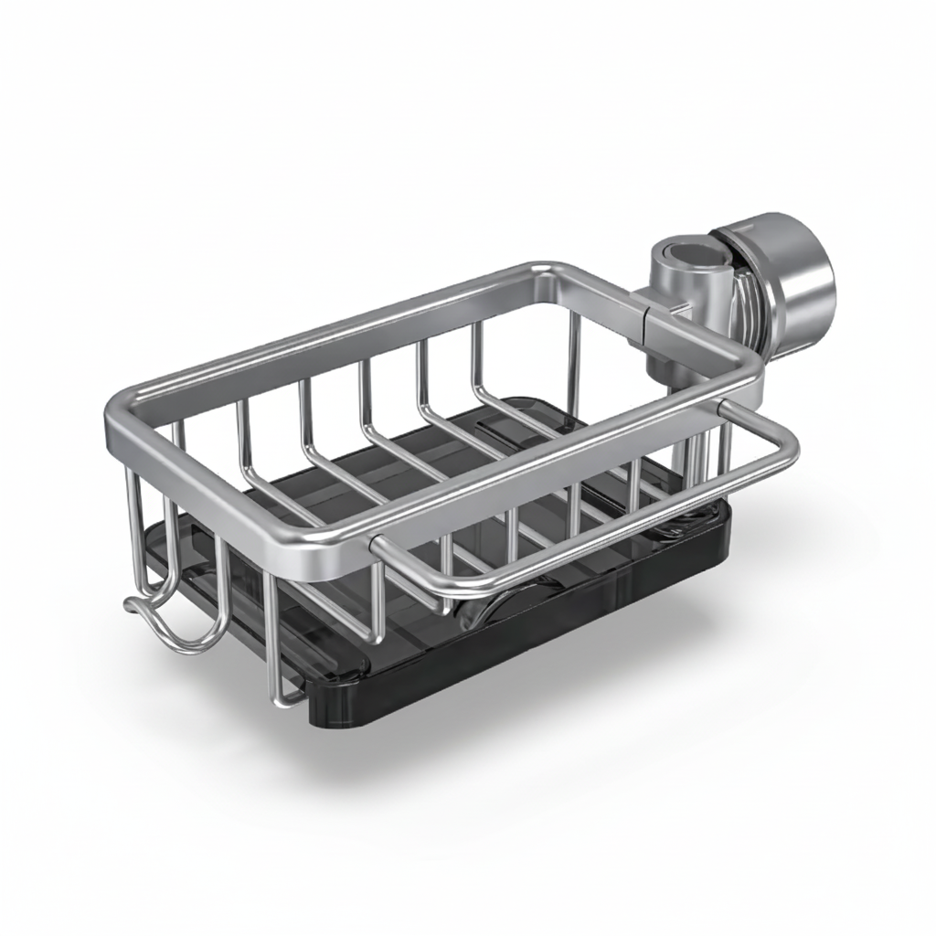 Kitchen Sink Organizer Aluminum Storage Basket Fast Drain Design