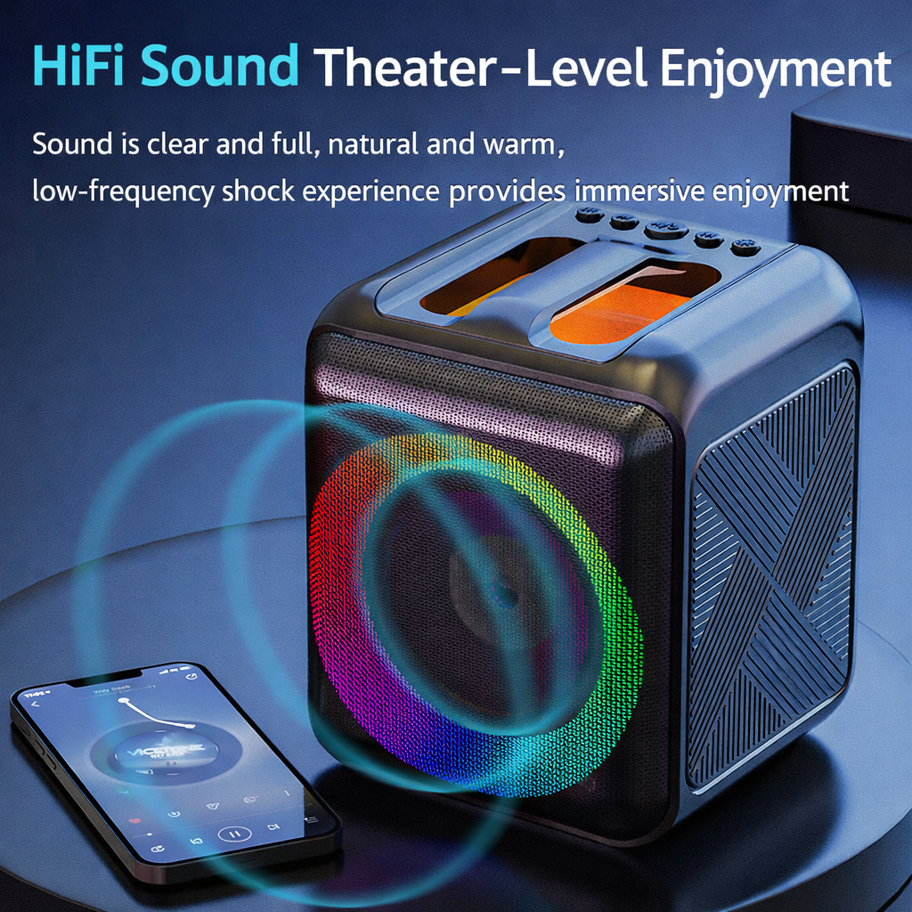 Karaoke Machine Bluetooth Portable Speaker Wireless Microphones