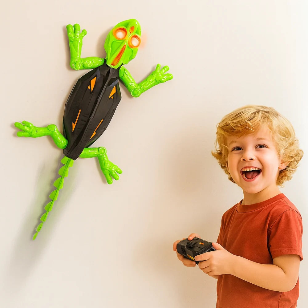 Kids Toy Lizard Remote Control Wall Climbing Robot LED Gecko