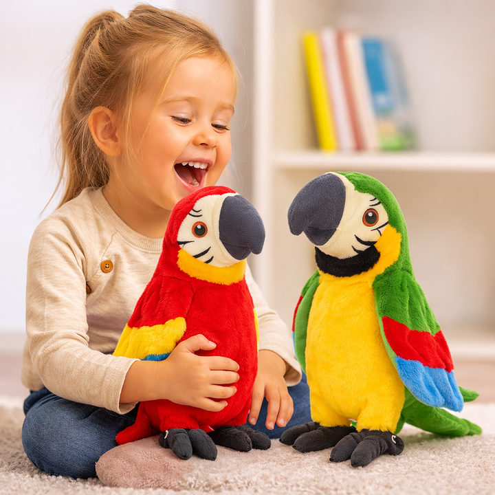 Toy Parrot Talking Plush Interactive Kids Learning Voice Repeat