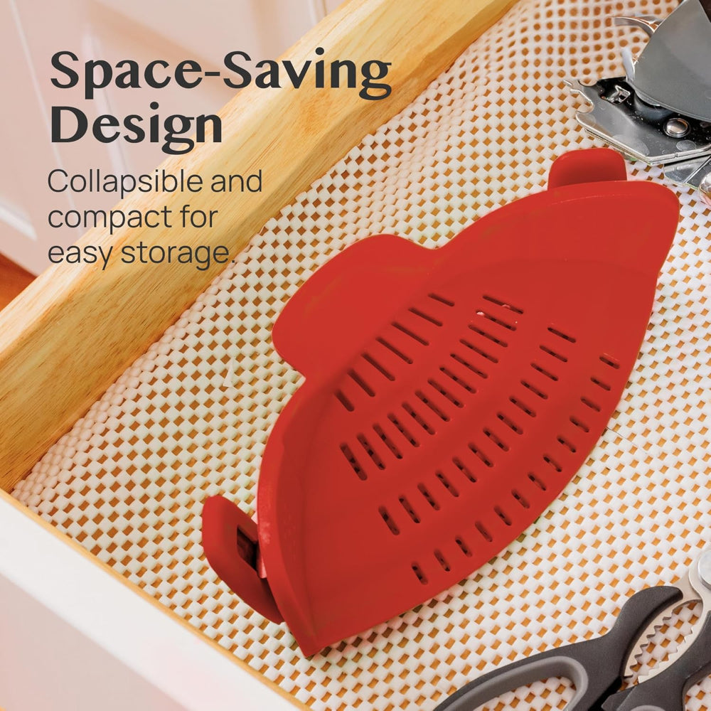 Kitchen Strainer Clip Style Pot Pasta Colander Silicone