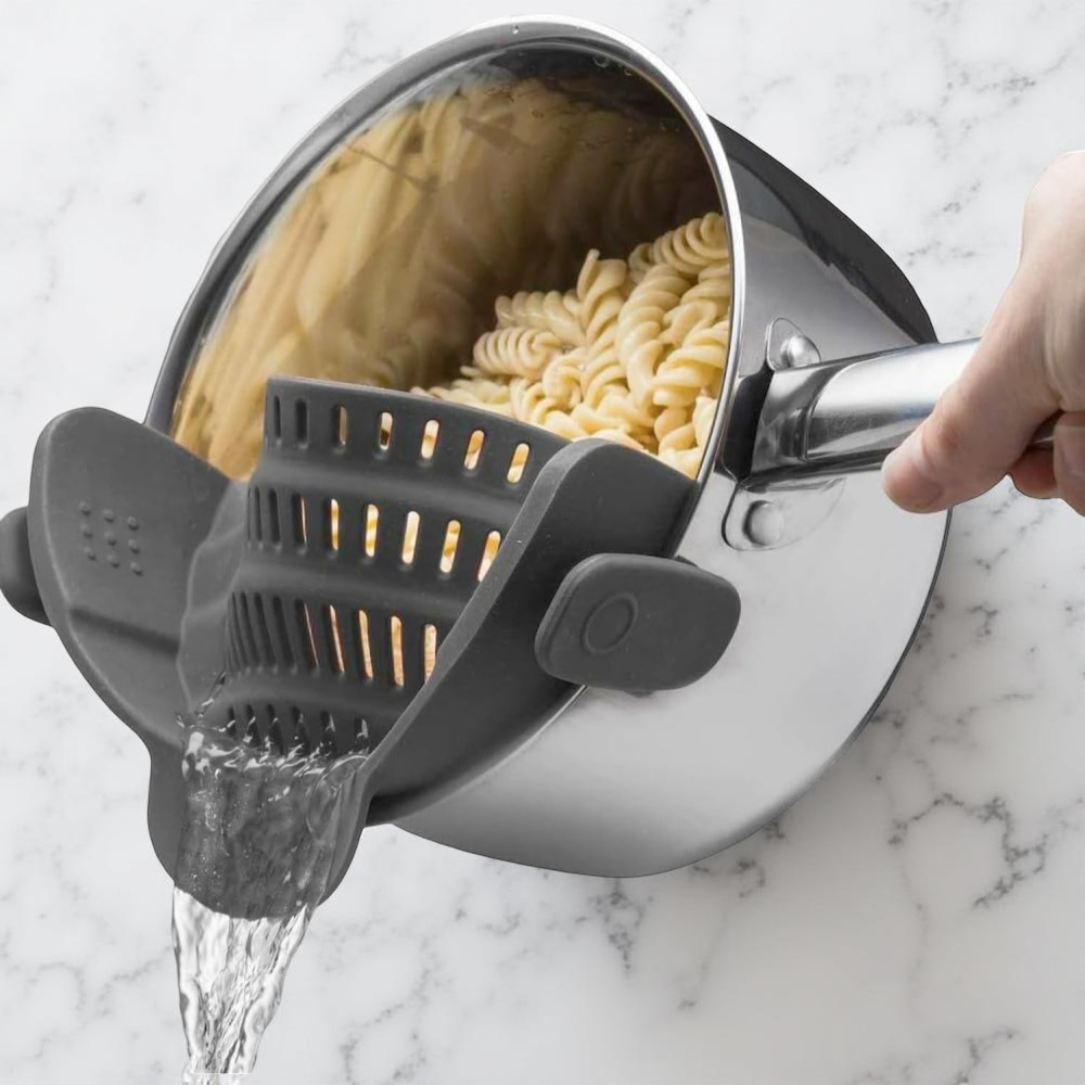 Kitchen Strainer Clip Style Pot Pasta Colander Silicone