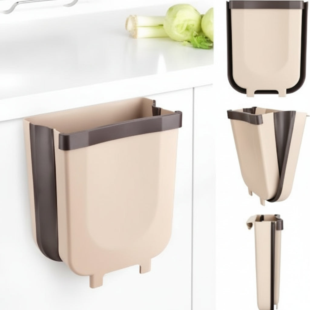 Kitchen Trash Can Hanging Foldable Plastic Cabinet Bin