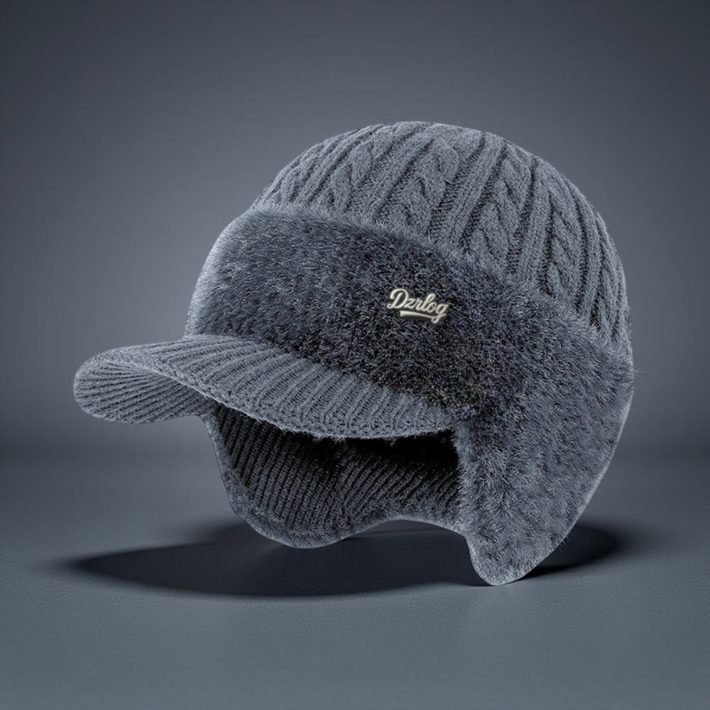 Trapper Winter Hat Ear Flap Knit Cap Visor