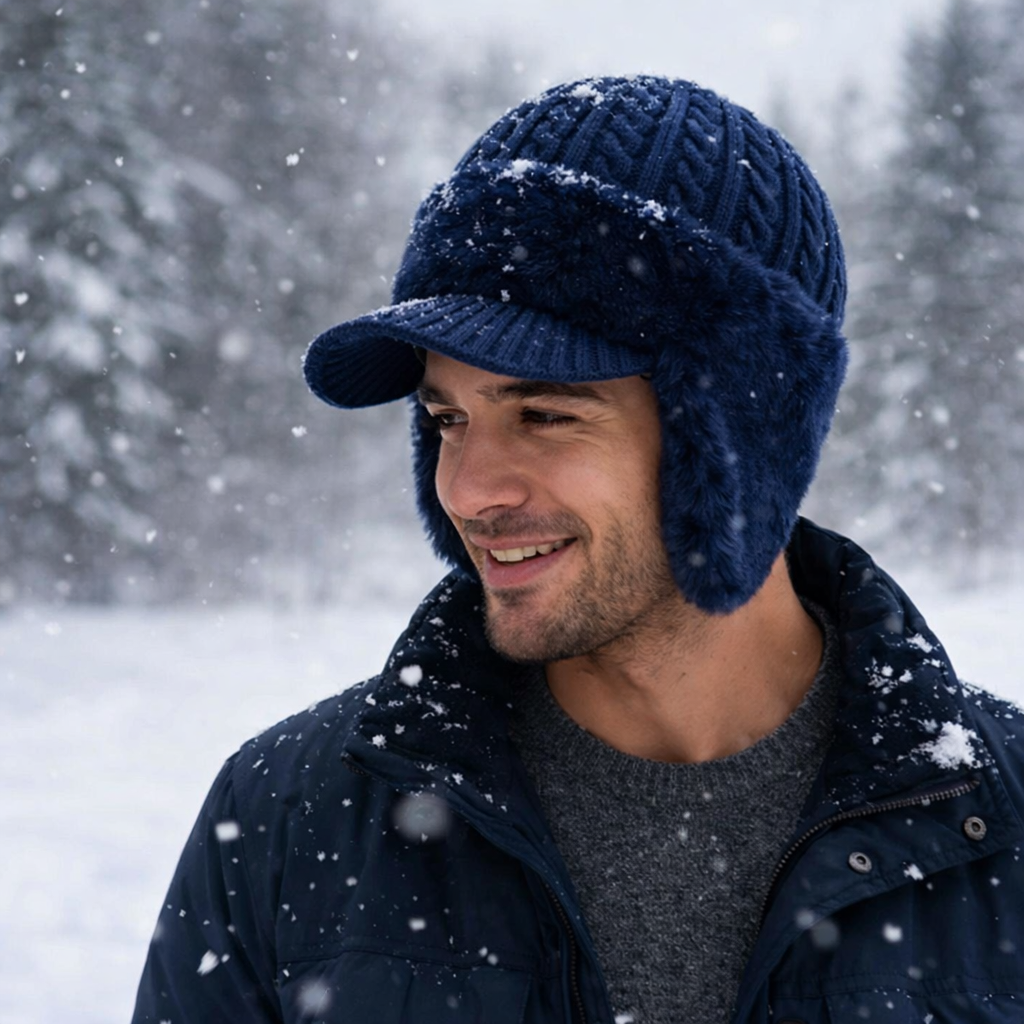 Knit Trapper Hat Ear Flap Winter Cold Weather Cap