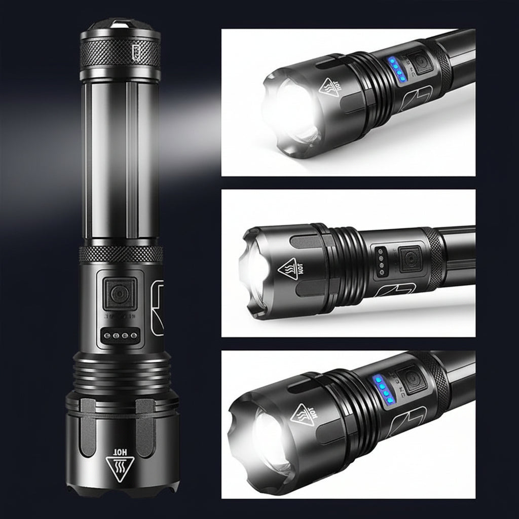 Flashlight Rechargeable LED Tactical Aluminum Zoom Torch