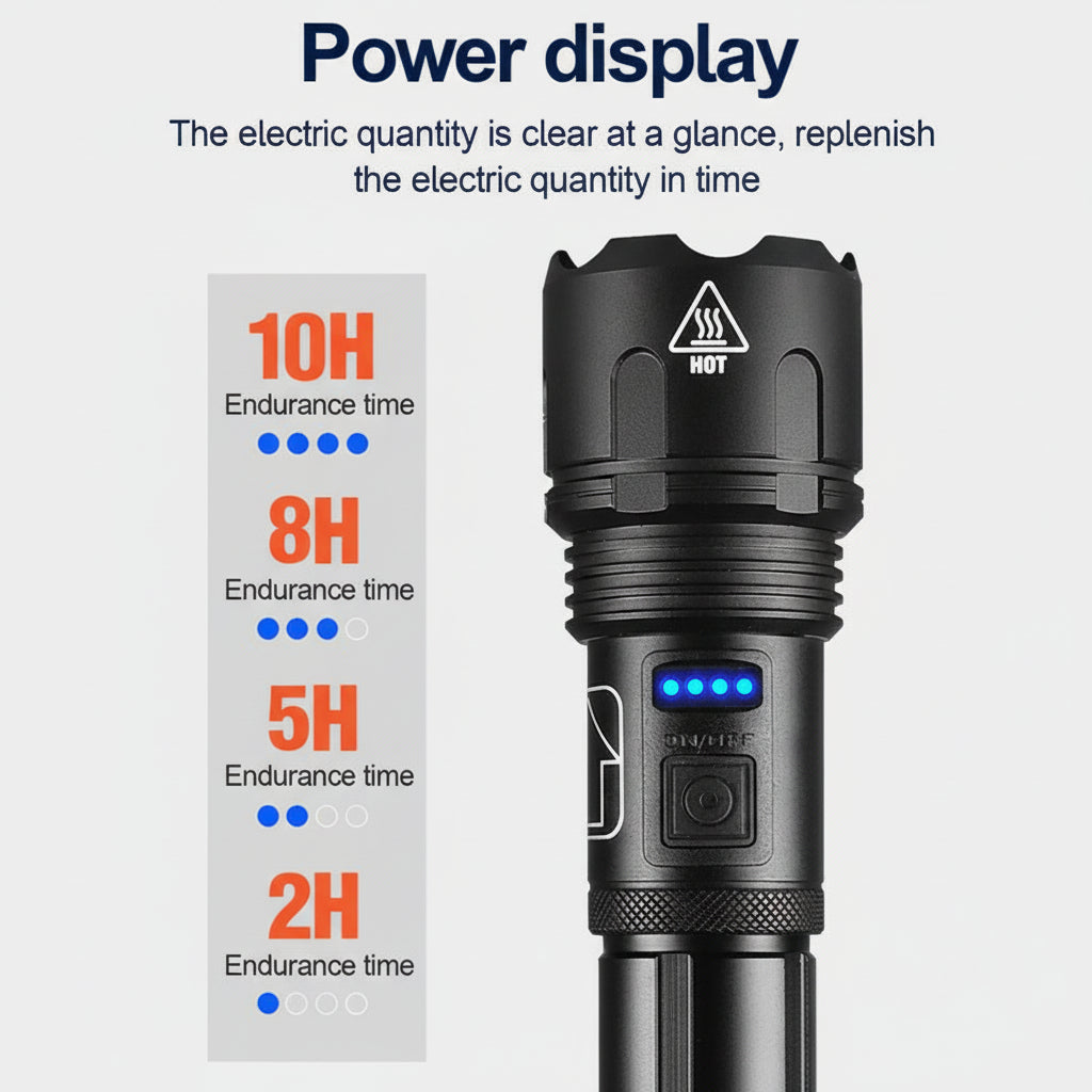 Flashlight Rechargeable LED Tactical Aluminum Zoom Torch