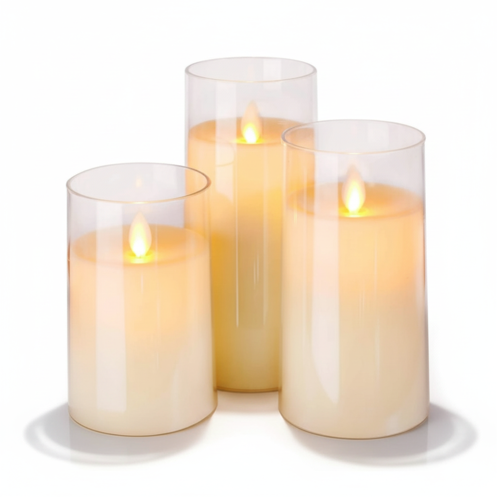 LED Candles Flameless Decorative Remote Control Warm White Set