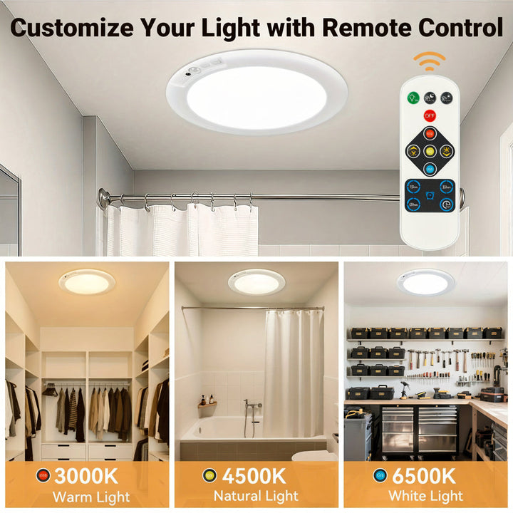 Ceiling Light Motion Sensor Rechargeable LED Flush Mount Lamp