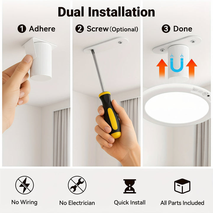 Ceiling Light Motion Sensor Rechargeable LED Flush Mount Lamp