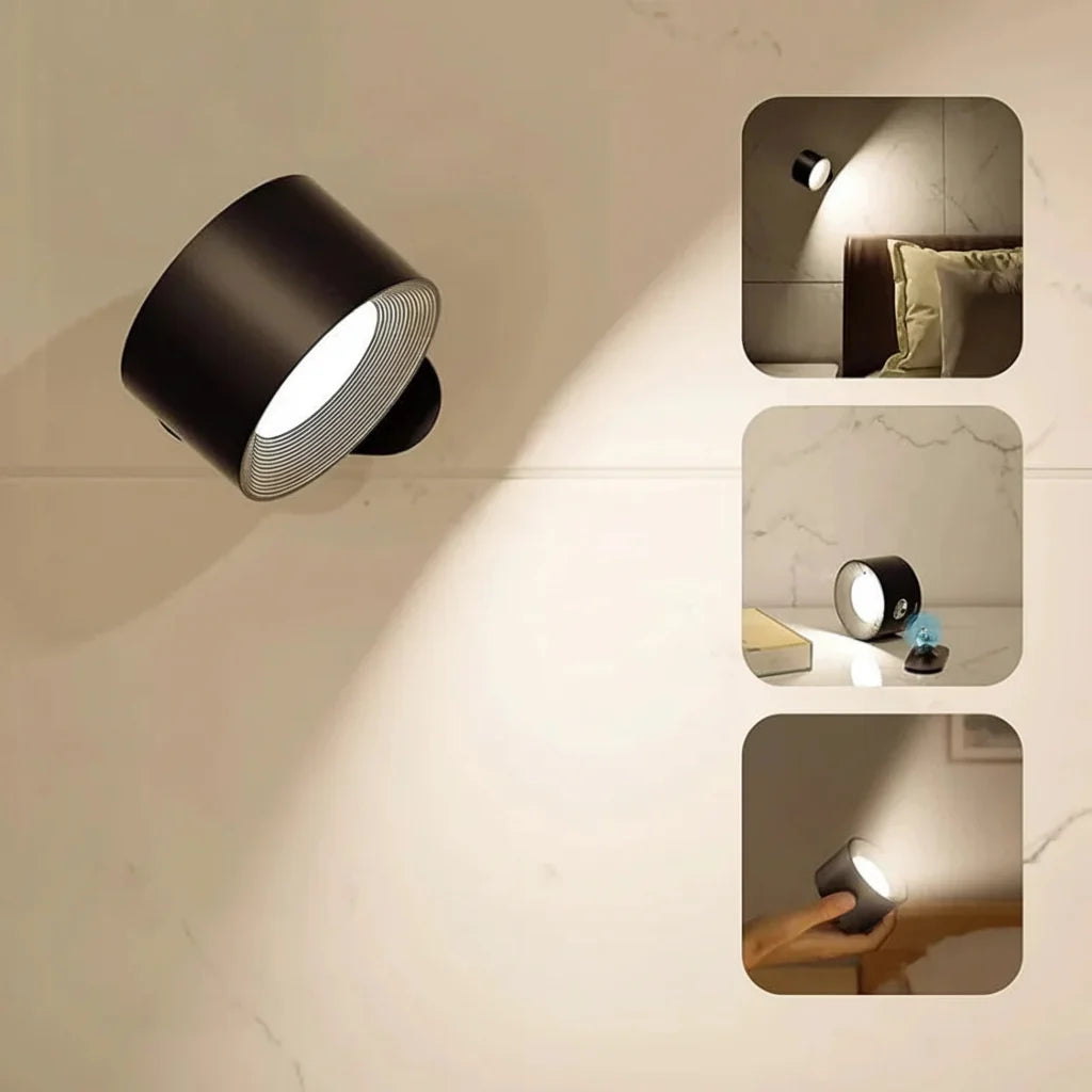 Wall Light Cordless Rotating LED Night Lamp