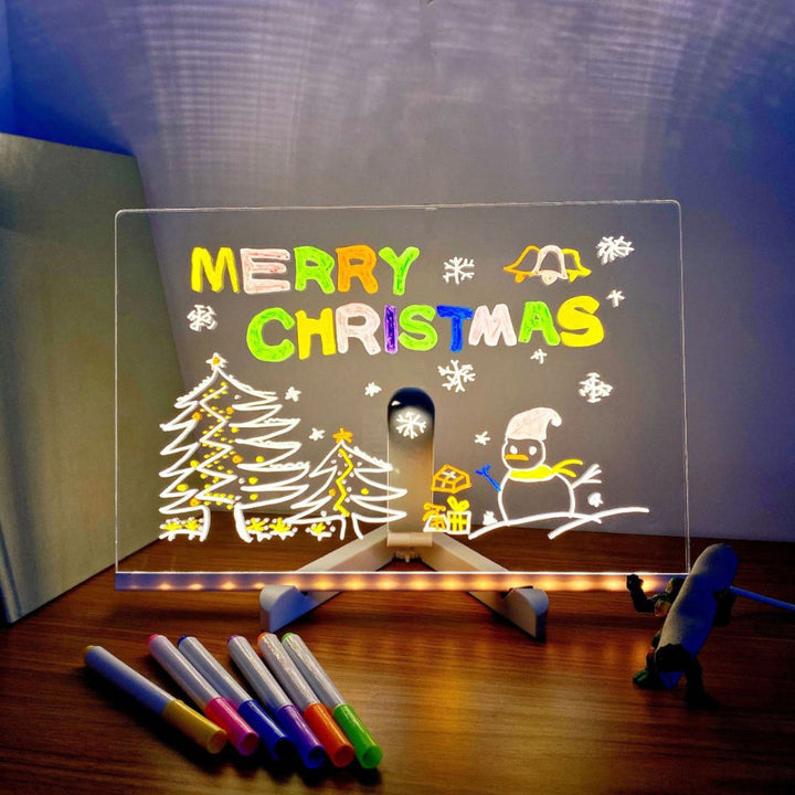 Drawing Writing Board LED Light Kids Creative Surface