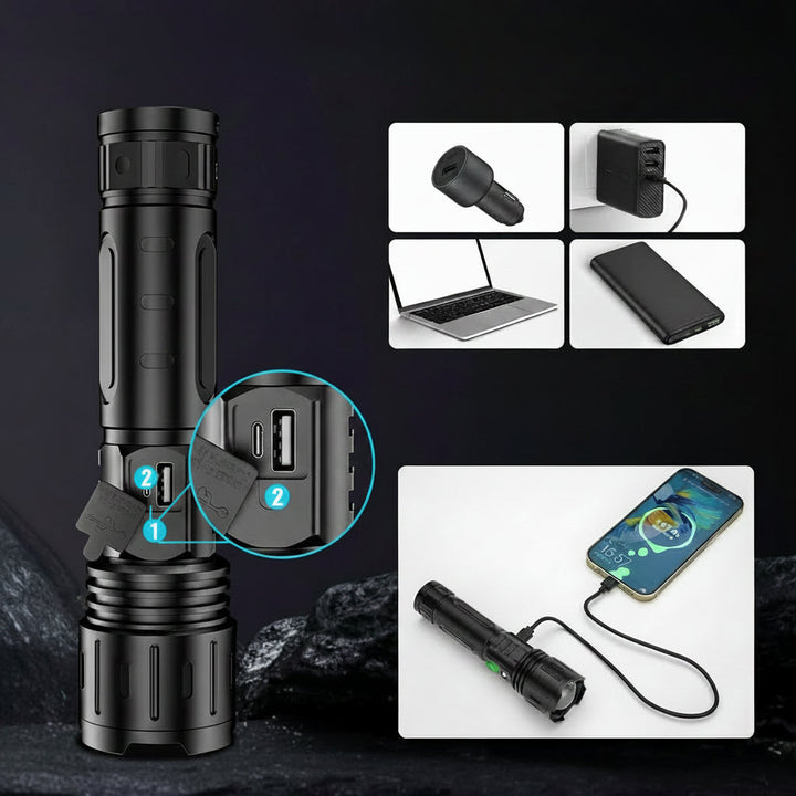 LED Flashlight High Lumens Rechargeable Tactical Waterproof Torch