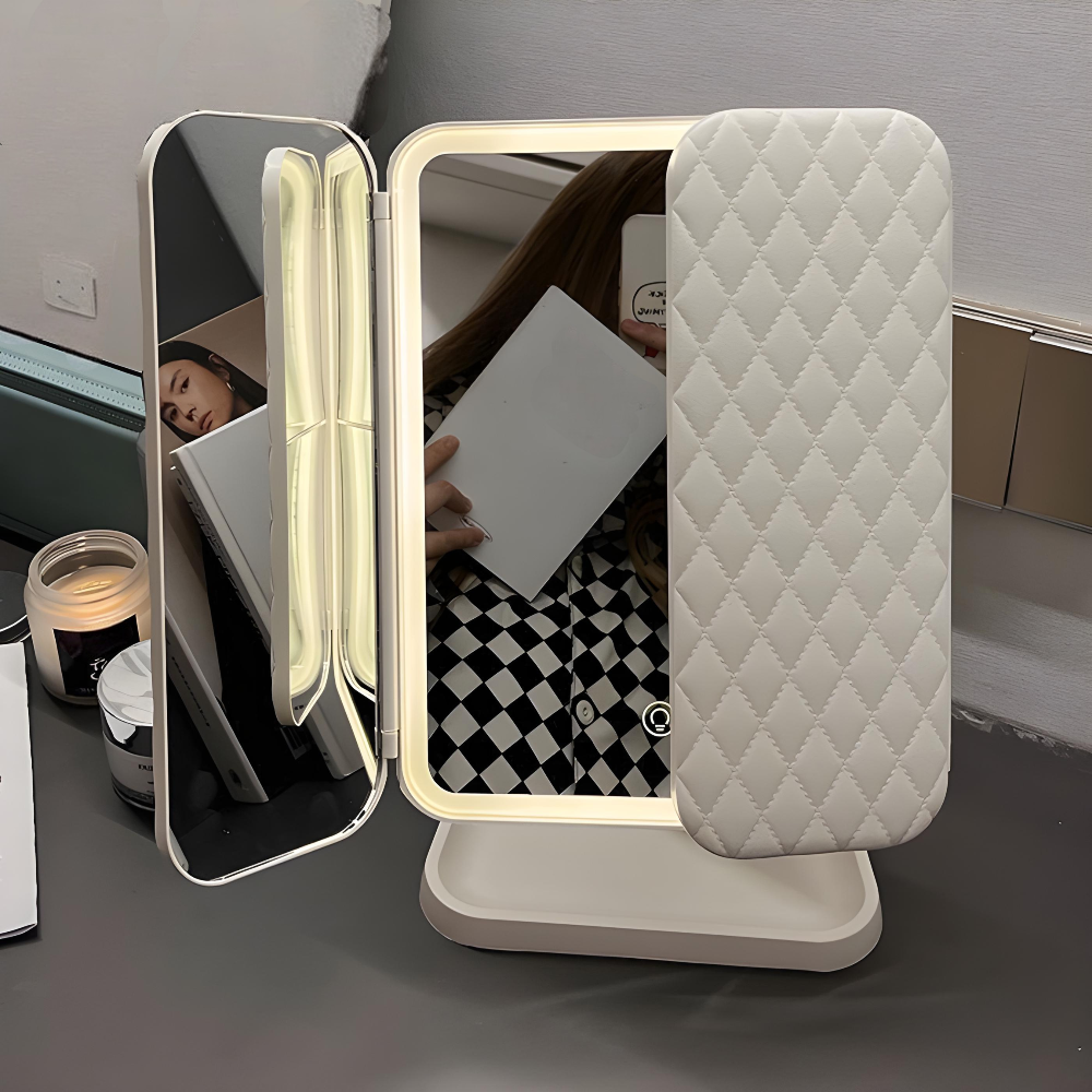 Mirror LED Makeup Triple Lighting Magnification Foldable Design