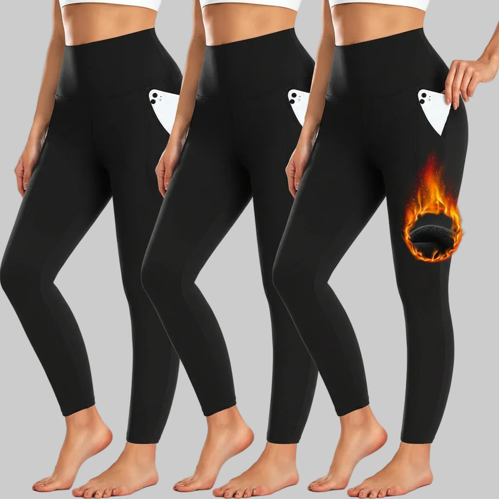 Leggings High Waist Pocket Winter Workout Trousers