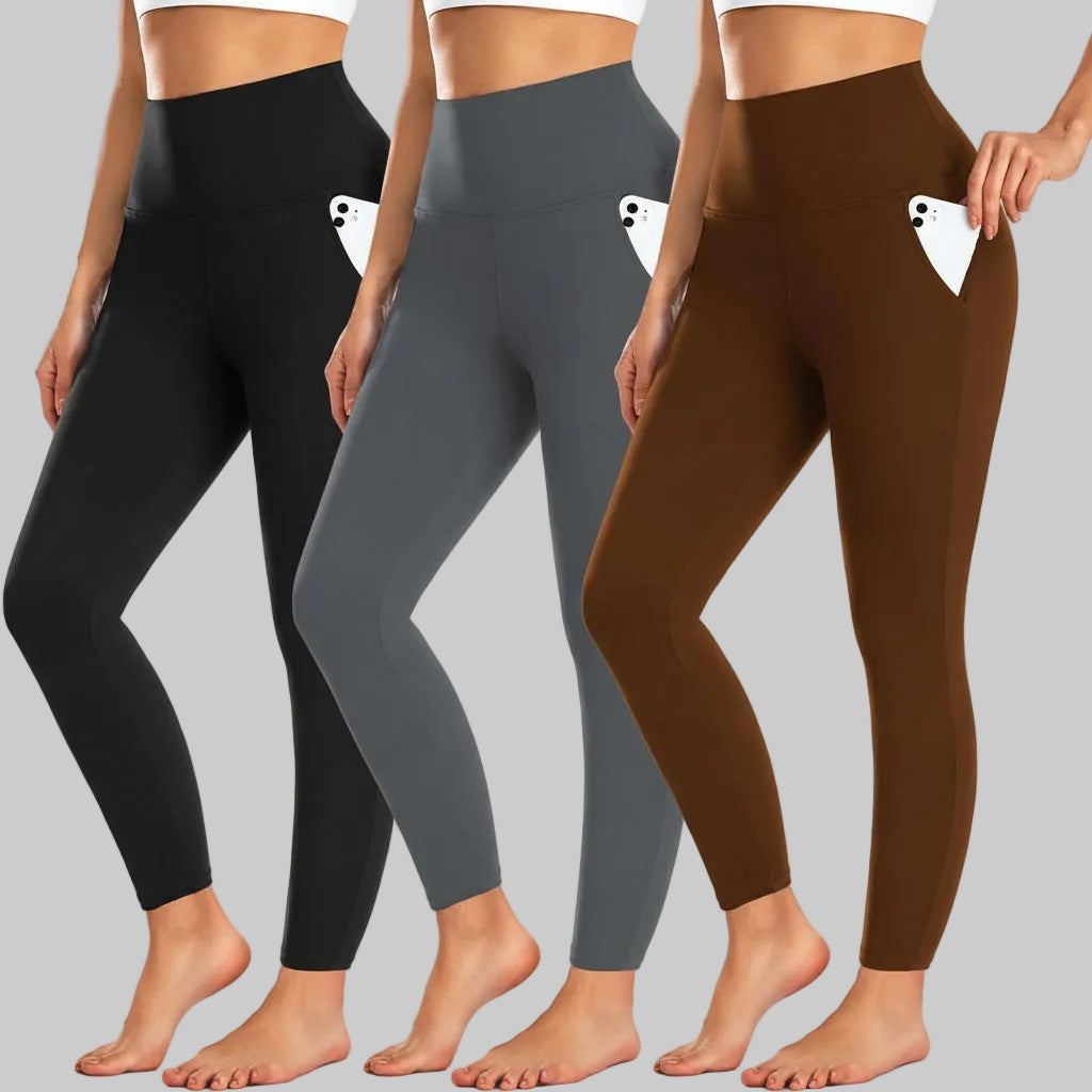 Leggings High Waist Pocket Winter Workout Trousers