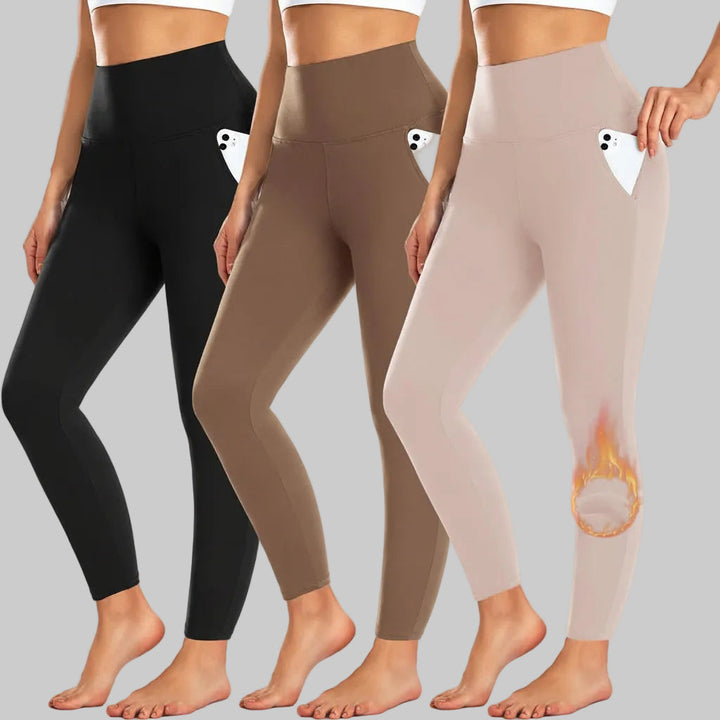 Leggings High Waist Pocket Winter Workout Trousers