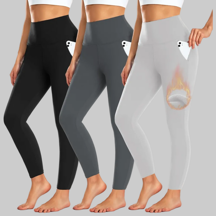 Leggings High Waist Pocket Winter Workout Trousers