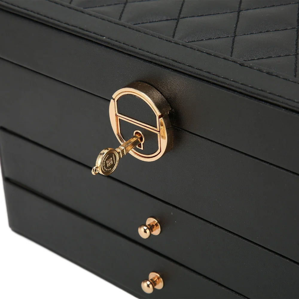 Jewellery Box Multilayer Textured Storage Organizer Display Case