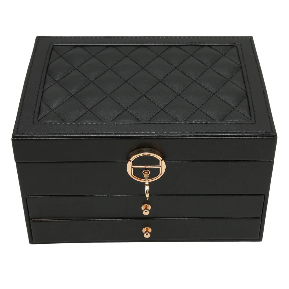 Jewellery Box Multilayer Textured Storage Organizer Display Case