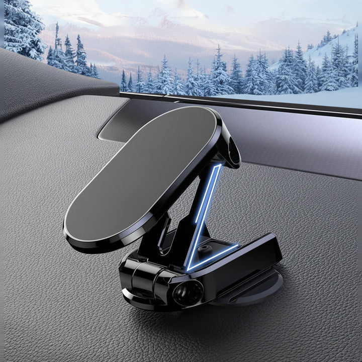 Car Phone Mount Magnetic Dashboard Foldable Alloy Holder