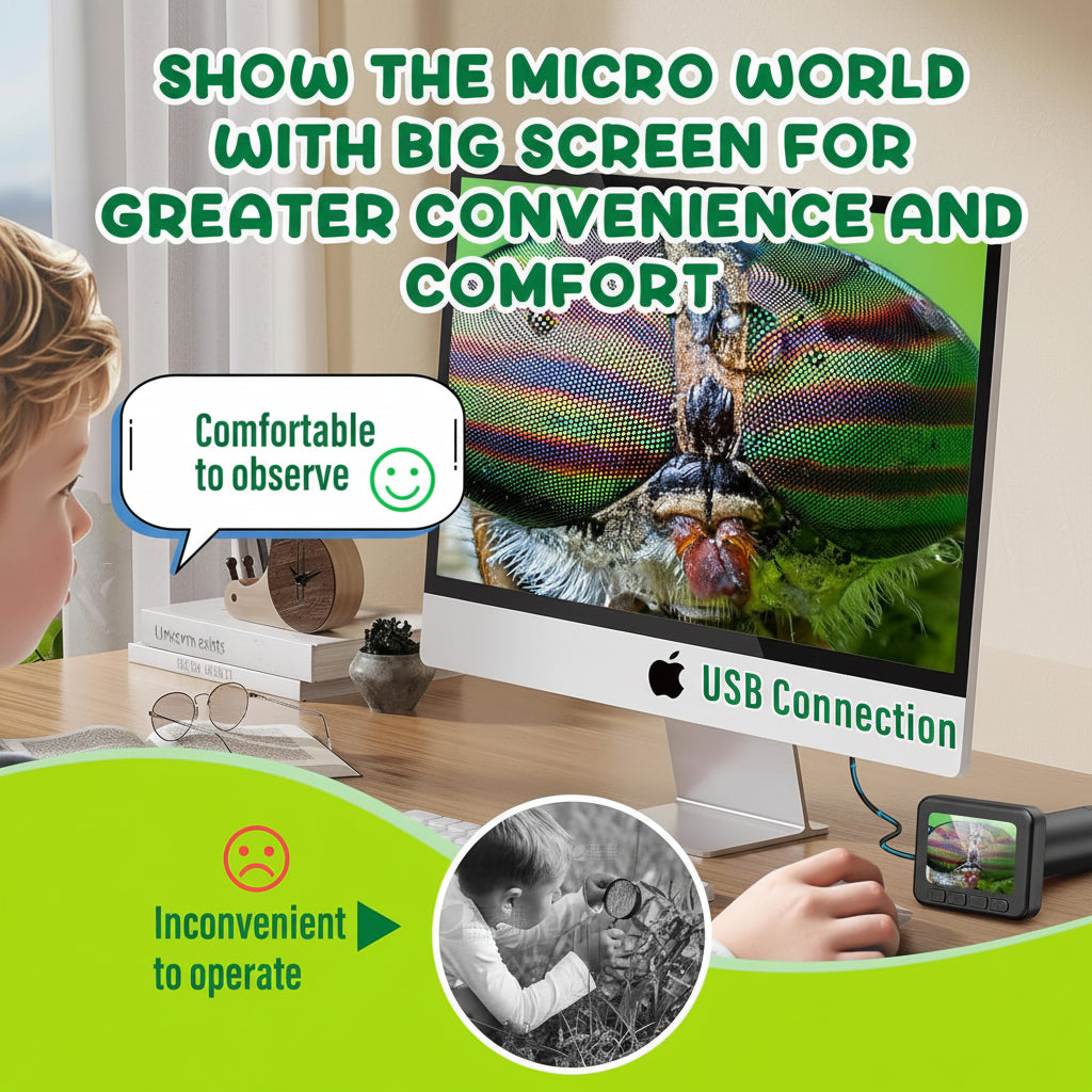 Digital Microscope Portable HD Screen Science Learning Camera