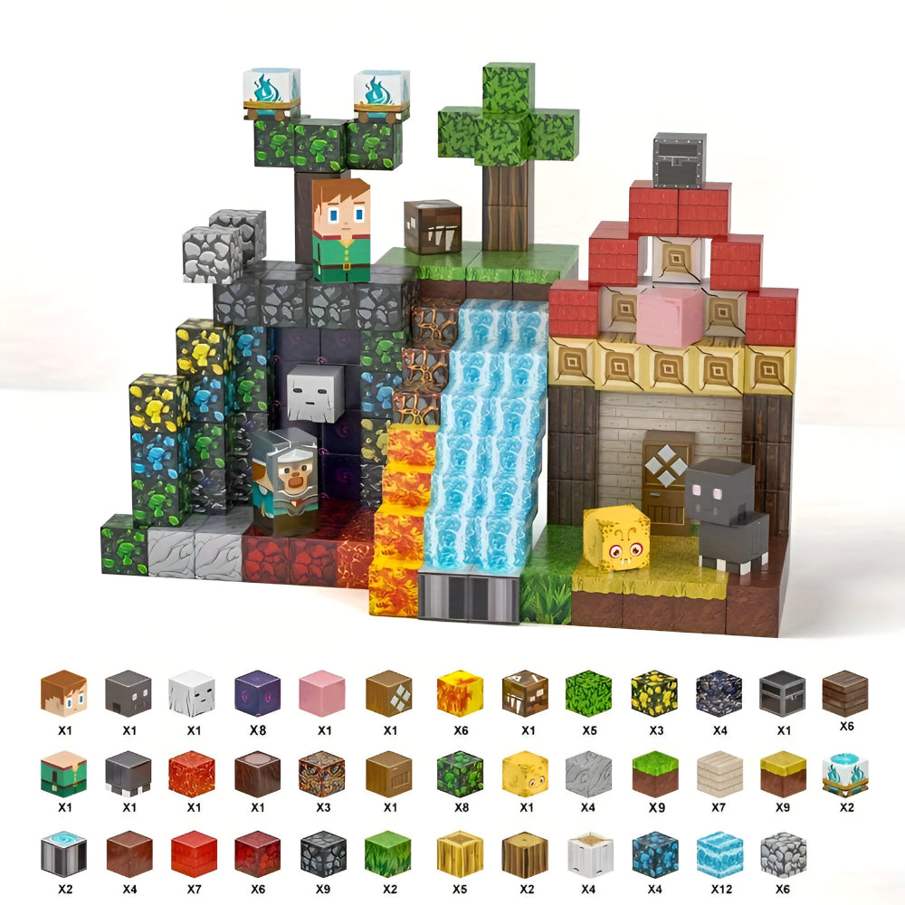 Magnetic Blocks Creative Building Cube Set Kids Play