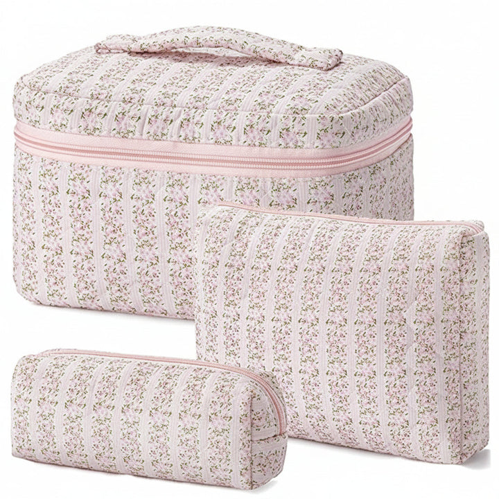 Makeup Bag Travel Cosmetic Bag Floral Cotton Mothers Day Gift
