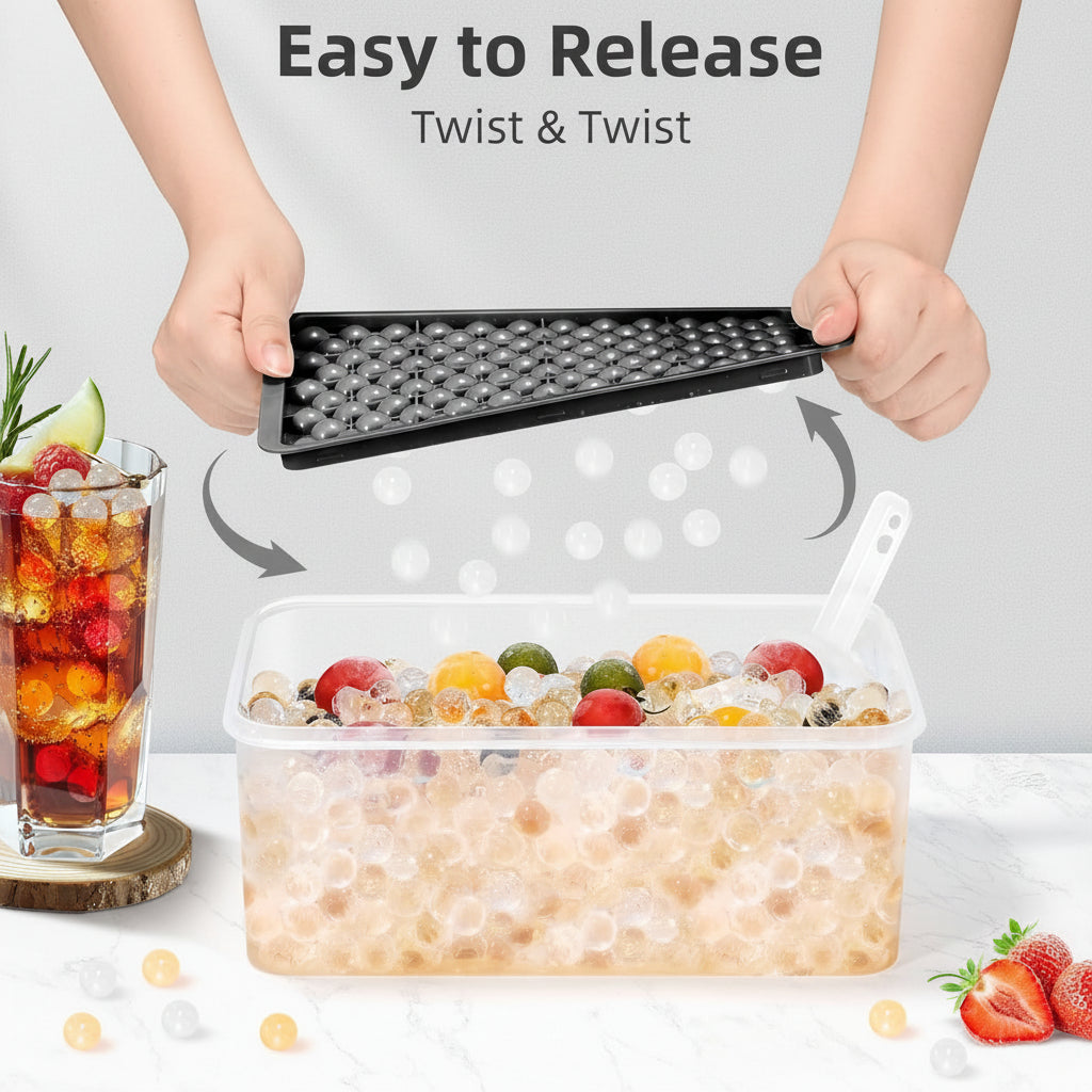 Ice Cube Tray Mini Silicone Round Ice Ball Mold Bottles