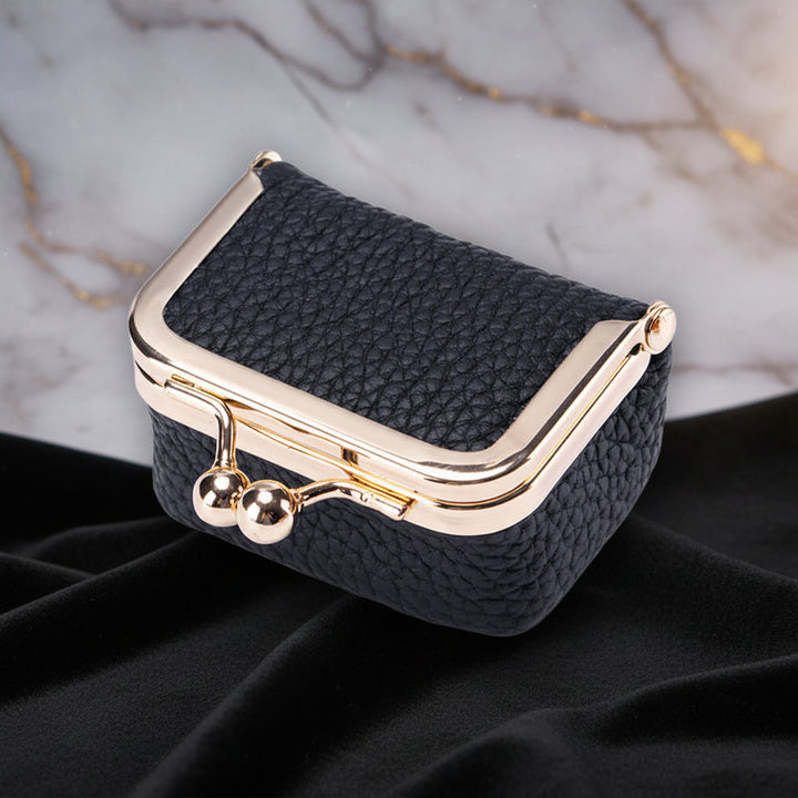 Mini Jewellery Box Genuine Leather Organizer Gold Clasp Travel