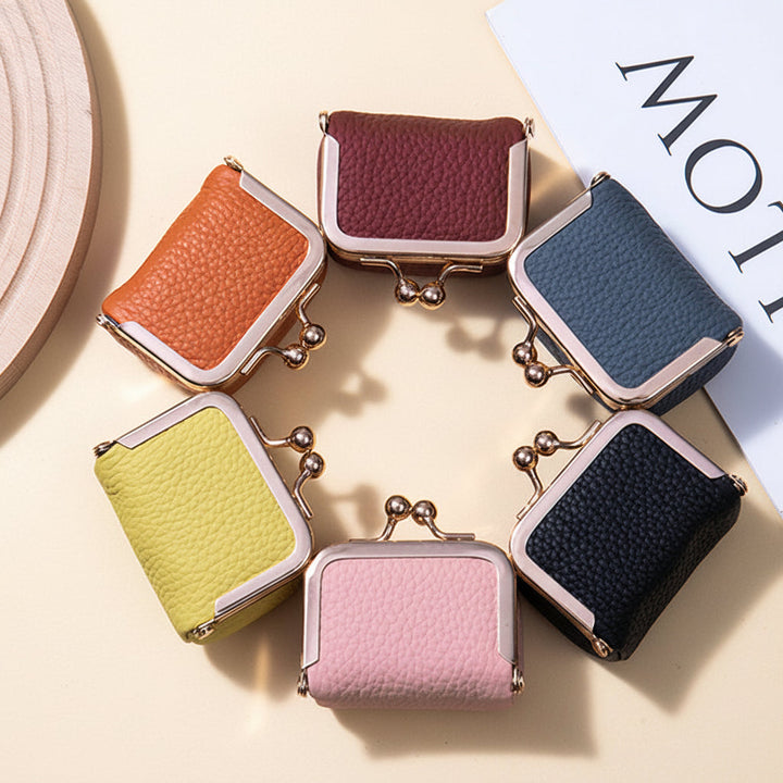 Mini Jewellery Box Genuine Leather Organizer Gold Clasp Travel