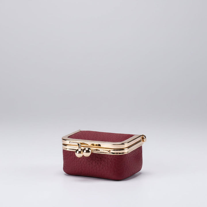 Mini Jewellery Box Genuine Leather Organizer Gold Clasp Travel