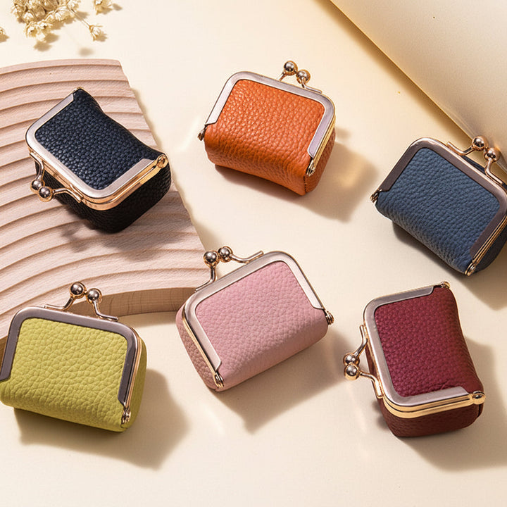Mini Jewellery Box Genuine Leather Organizer Gold Clasp Travel