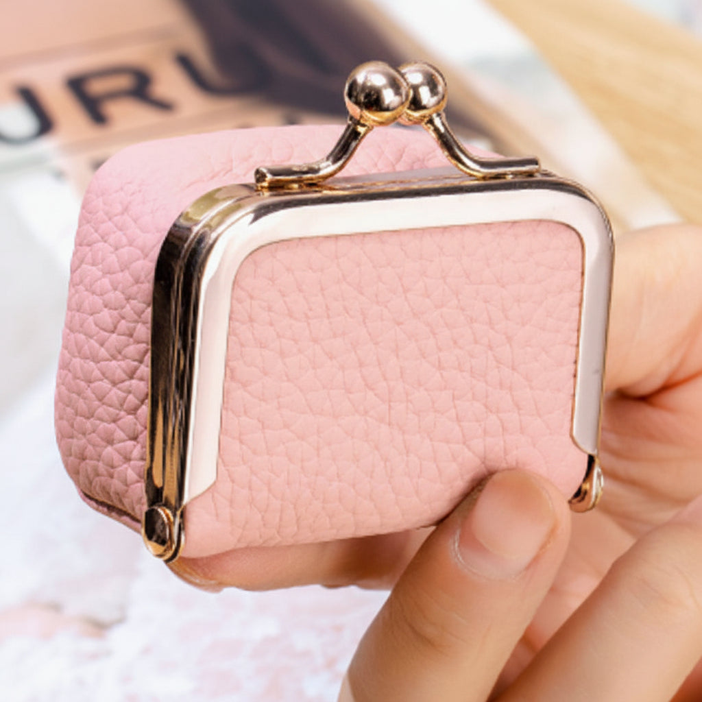 Mini Jewellery Box Genuine Leather Organizer Gold Clasp Travel