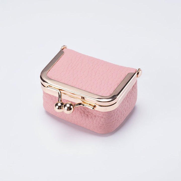 Mini Jewellery Box Genuine Leather Organizer Gold Clasp Travel