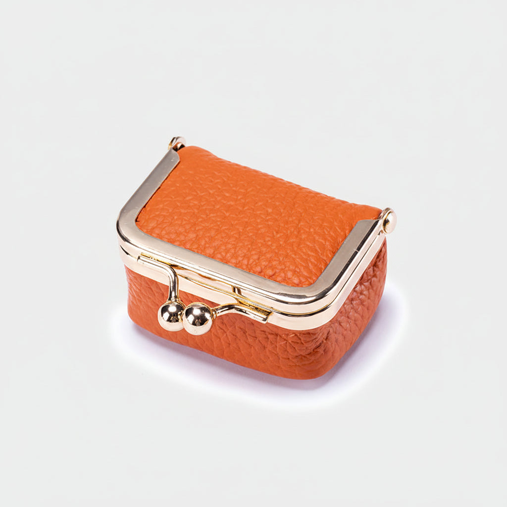 Mini Jewellery Box Genuine Leather Organizer Gold Clasp Travel