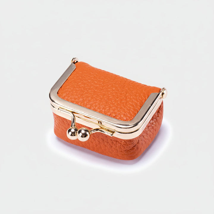 Mini Jewellery Box Genuine Leather Organizer Gold Clasp Travel