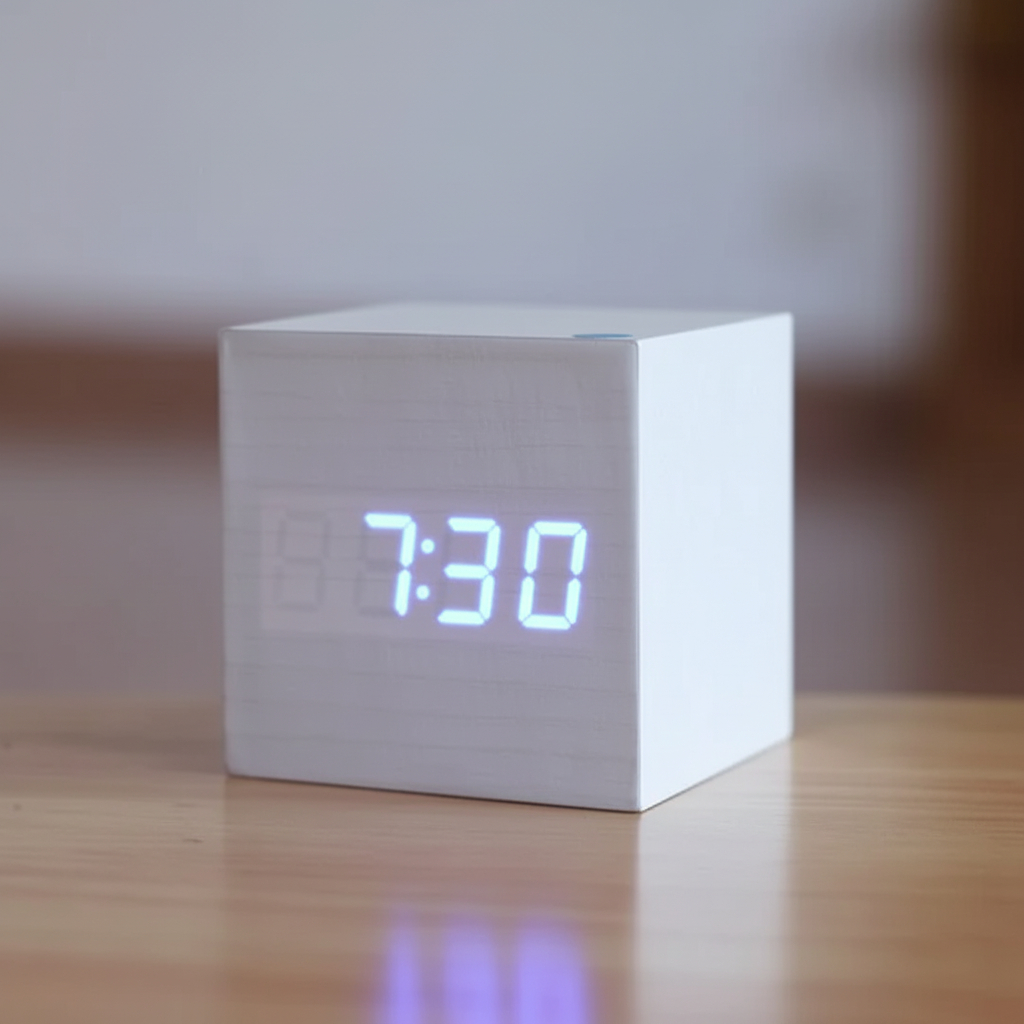 Digital Alarm Clock Wooden LED Desk Table Clock