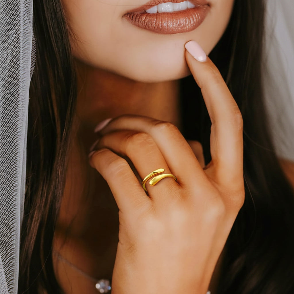 Mothers Day Birthstone Ring Dainty Silver Adjustable Ring