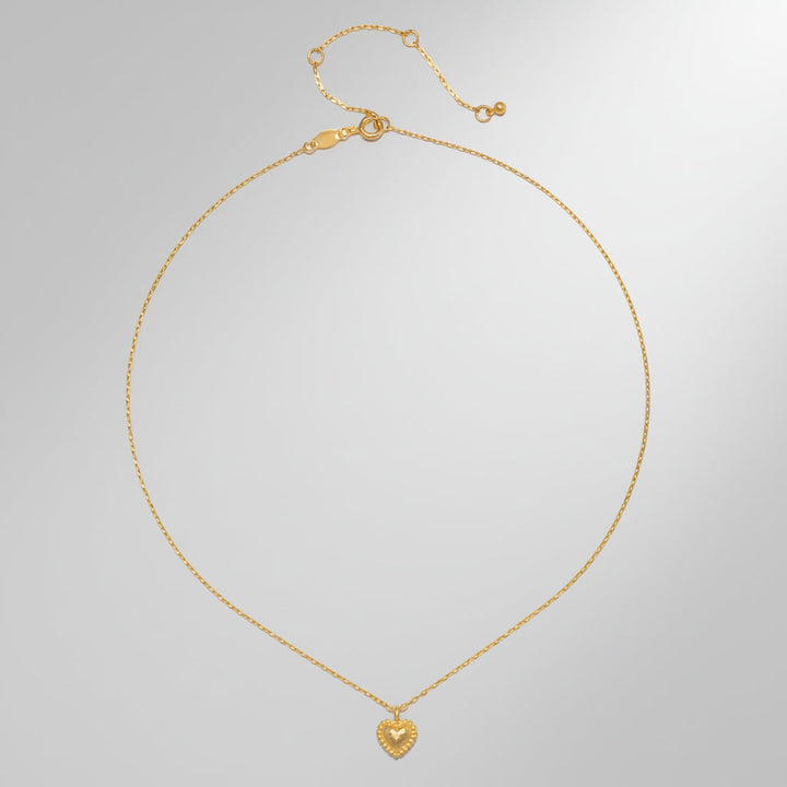 Necklace Gold Heart Hammered Pendant Chain Jewellery