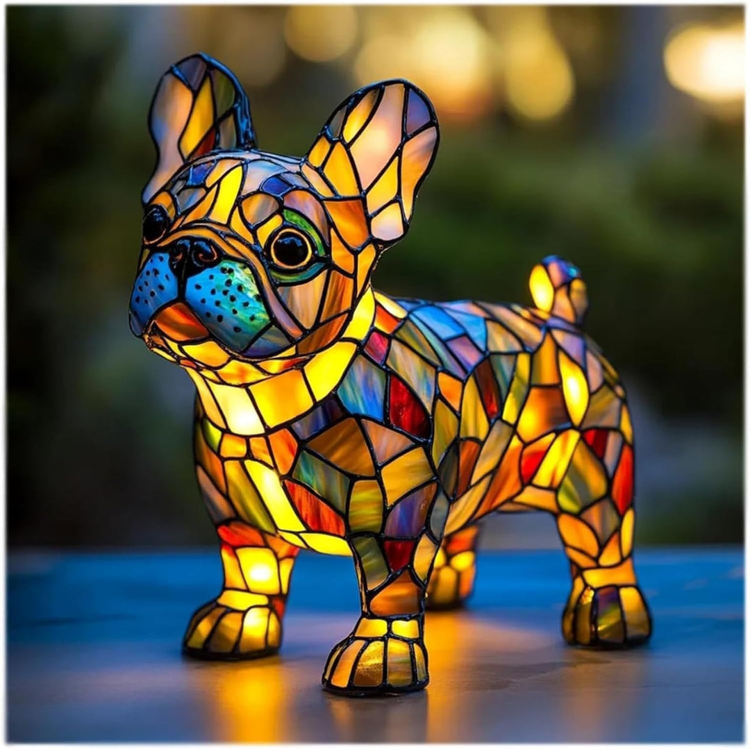 Table Lamp Decorative Resin Dog Figurine Accent Light