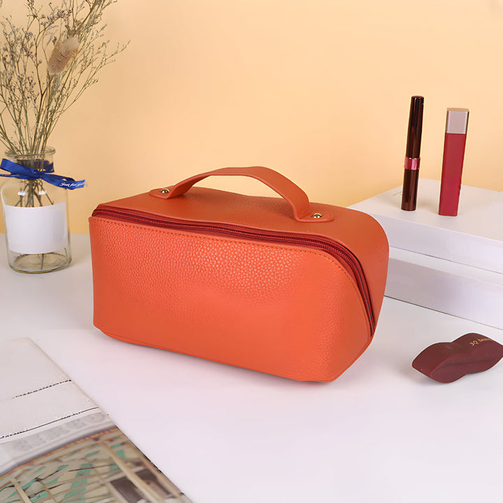 Makeup Bag Travel Organizer PU Shell Cosmetic Case Large Capacity
