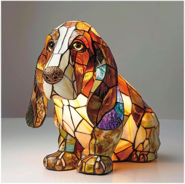 Table Lamp Decorative Resin Dog Figurine Accent Light