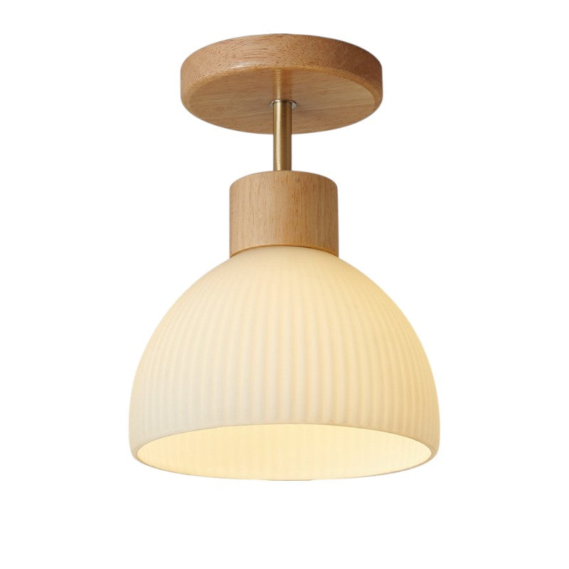 Ailse Ceiling Lamp | Natural Wood &amp; Glass LED Fixture