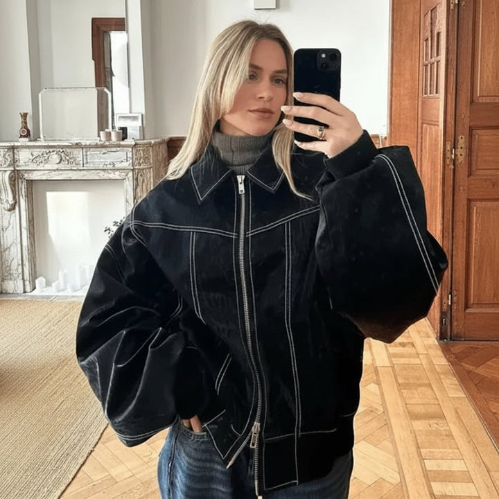 Jacket Oversized Women Casual Outerwear Everyday Style
