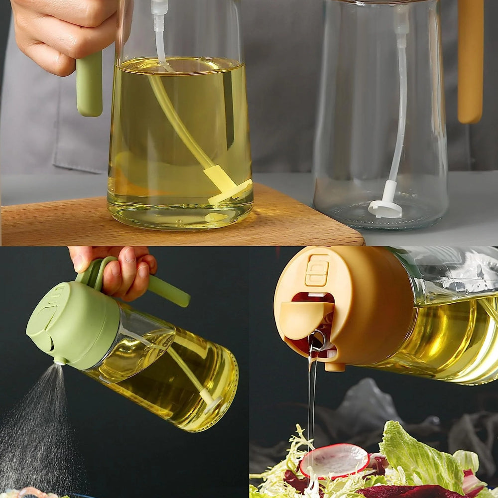 Oil Sprayer Glass Oil Dispenser Kitchen Refillable Spray