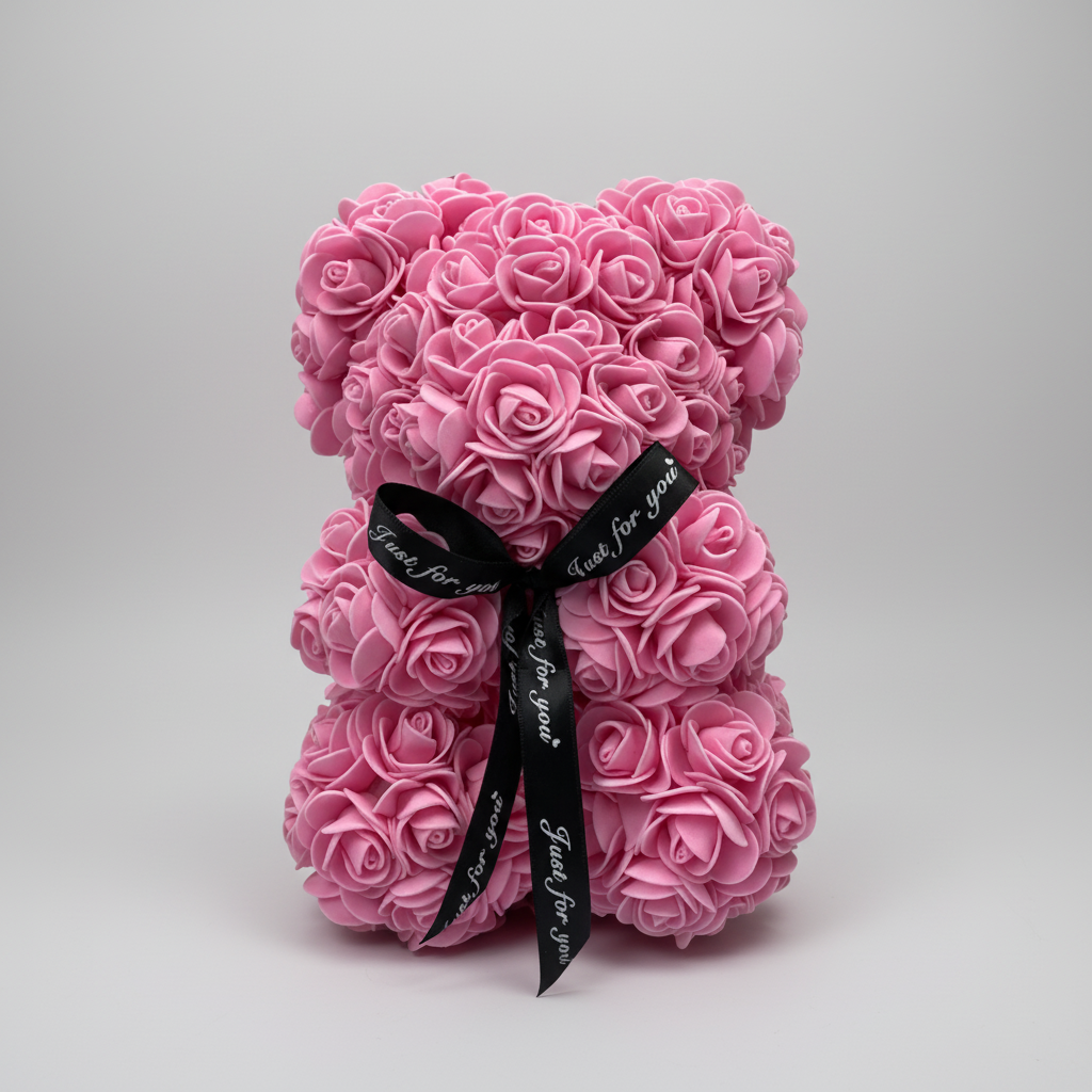 Rose Bear Mothers Day Gift Artificial Flower Teddy Decoration